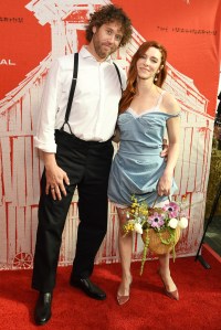 T.J. Miller and Kate Gorney at Angel Studios' "Animal Farm" New York Premiere held at Regal Theatre on April 21, 2026 in New York, New York. (Photo by Kristina Bumphrey/Variety via Getty Images)