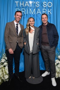 Kevin Tulip, Sarah Jessica Parker and Eoin Tonge attend the Primark flagship launch event on May 06, 2026 in New York City.