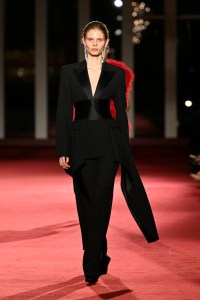 Model on the runway at the Michael Kors fashion show as part of RTW Fall 2026 held at the Metropolitan Opera House in Lincoln Center on February 12, 2026 in New York, New York.