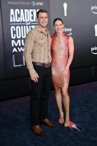Nick Dana and Caroline Jones at The 61st Academy of Country Music Awards held at MGM Grand Garden Arena on May 17, 2026 in Las Vegas, Nevada.