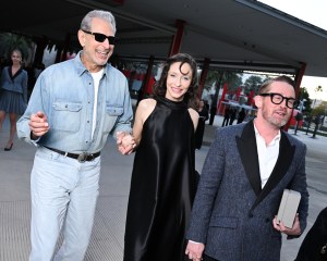 Jeff Goldblum, Emilie Livingston and Macaulay Culkin at the Dior 2027 Cruise Collection Show held at LACMA on May 13, 2026 in Los Angeles, California.