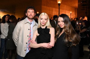 Miles Teller, Anya Taylor-Joy and Keleigh Sperry at the Dior 2027 Cruise Collection Show held at LACMA on May 13, 2026 in Los Angeles, California.