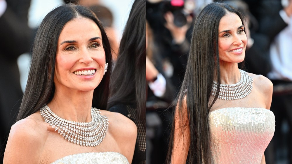 Demi Moore wears custom Jacquemus at the premiere of 'La Venus Electrique' at the 79th Festival de Cannes on May 12 in Cannes, France.