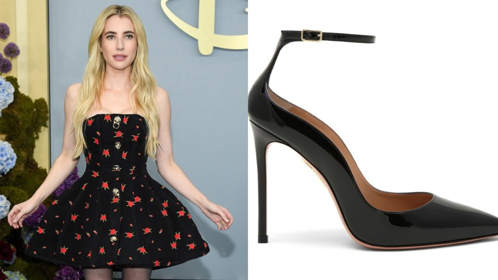 Emma Roberts and Lindsay Lohan wear Aquazzura to the 2026 Disney Upfronts.