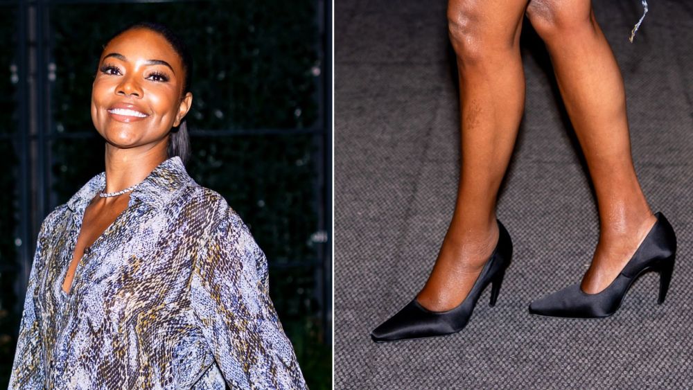 Gabrielle Union wearing Jude Fame pumps at UTA's pre-Met Gala Party in NoMad, New York City on Sunday night.