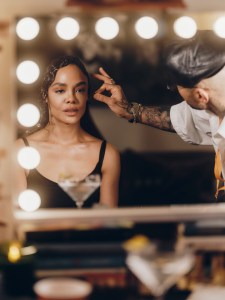A look at Tessa Thompson getting ready for the Met Gala 2026.